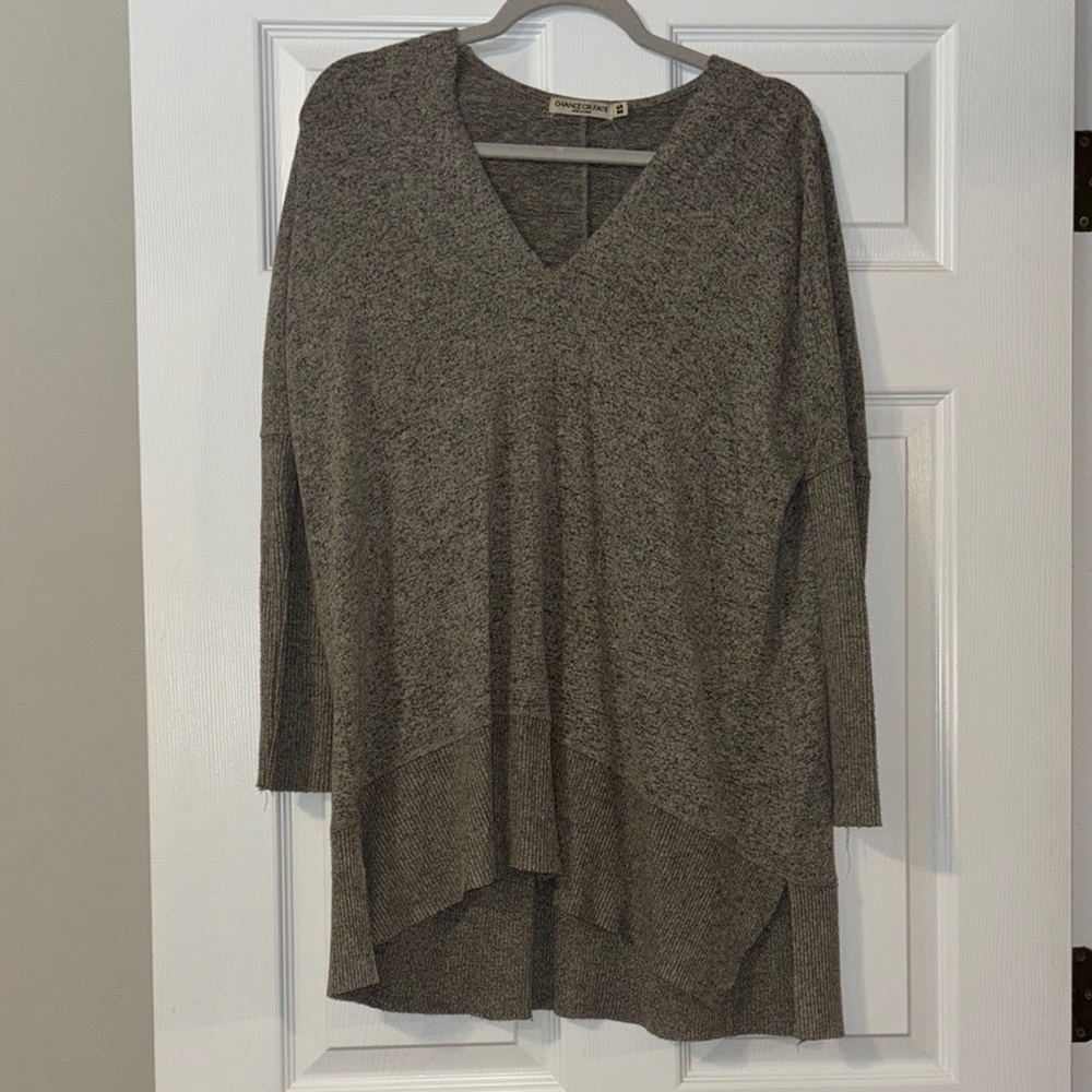 Gray V-Neck Sweater